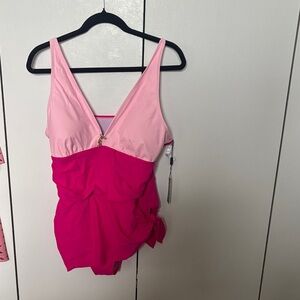 Pink Women’s Plus One Piece Swimsuit